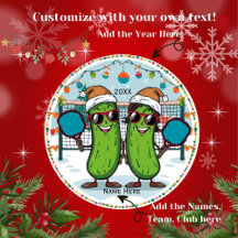 Adorno de Navidad personalizado de Pickleball