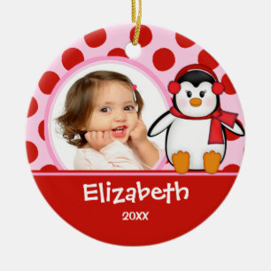 Cerámica Adorno de Navidad personalizado de pingüino para n