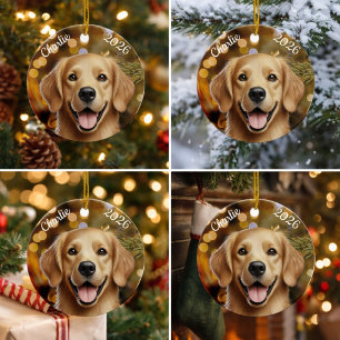 Cerámica Adorno de Navidad personalizado de Retriever Dorad