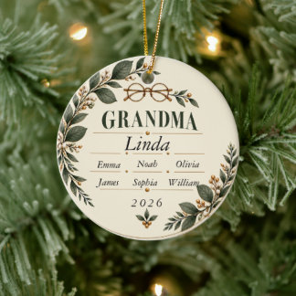 Cerámica Adorno de Navidad personalizado para Abuela 2026