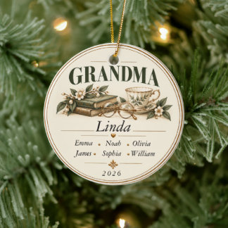 Cerámica Adorno de Navidad personalizado para abuela con no