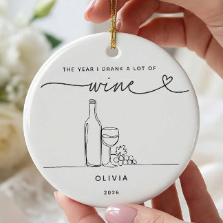 Cerámica Adorno de Navidad personalizado para amante del vi