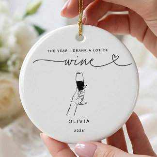 Cerámica Adorno de Navidad personalizado para amante del vi
