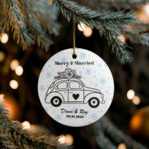 Adorno de Navidad personalizado para casados, pers