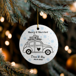 Cerámica Adorno de Navidad personalizado para casados, pers