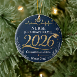 Cerámica Adorno de Navidad Personalizado para Enfermera Gra