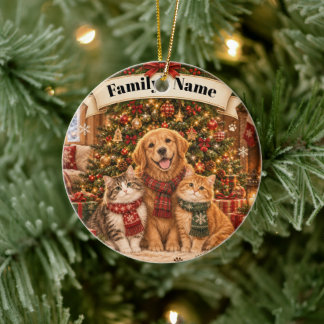 Cerámica Adorno de Navidad Personalizado para Familia con G