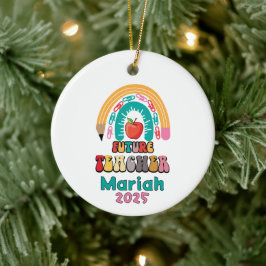 Cerámica Adorno de Navidad Personalizado para Futuro Maestr