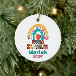 Cerámica Adorno de Navidad Personalizado para Futuro Maestr
