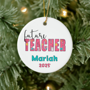 Cerámica Adorno de Navidad Personalizado para Futuro Maestr