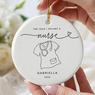 Cerámica Adorno de Navidad personalizado para nueva enferme