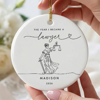 Cerámica Adorno de Navidad personalizado para nuevo abogado