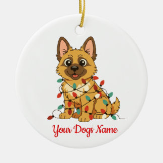 Cerámica Adorno de Navidad personalizado para Pastor Alemán