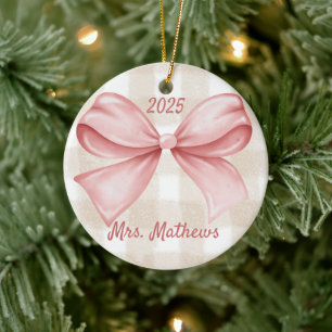 Cerámica Adorno de Navidad personalizado para profesora con