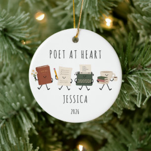 Cerámica Adorno de Navidad Personalizado Poeta en el Corazó