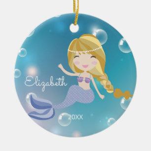 Cerámica Adorno de Navidad personalizado Sirena Bonita