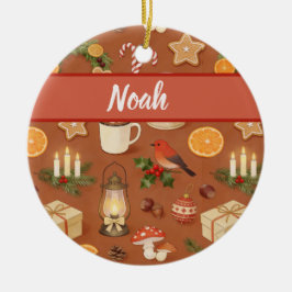 Cerámica Adorno de Navidad personalizado y acogedor, rústic
