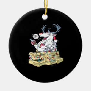 Cerámica Adorno de Navidad Reno Borracho Oh Ciervo