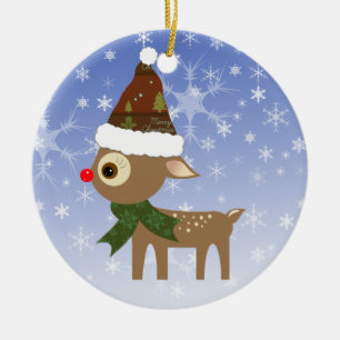 Cerámica Adorno de Navidad Reno Cute