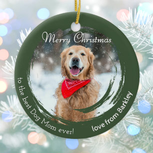 Cerámica Adorno de Navidad rústico para foto de mascota par