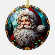 Adorno de Navidad Santa de Vidrio Falso Teñido 5