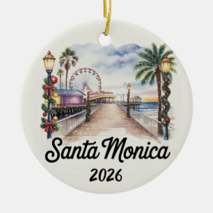 Cerámica Adorno de Navidad Santa Mónica California 2026