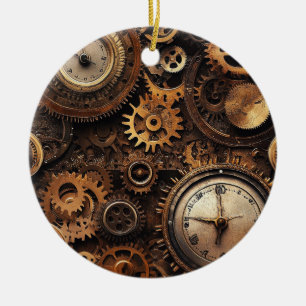 Cerámica Adorno de Navidad Steampunk Vintage