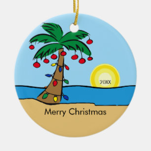 Cerámica Adorno de Navidad Tropical de Palma