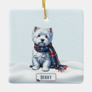 Cerámica Adorno de Navidad Westie Personalizado