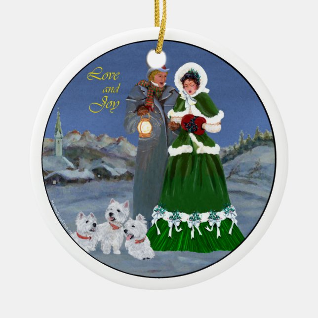 Cerámica Adorno de Navidad Westies (Frente)