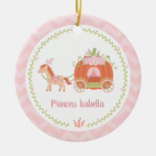 Cerámica Adorno de niña princesa de elegante calabaza carru