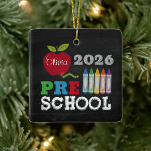 Cerámica Adorno de nombre de pizarra para preescolar 2026