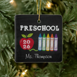 Cerámica Adorno de nombre de regalo para maestro de preesco