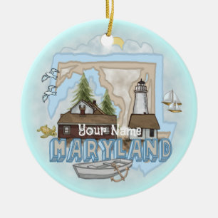 Cerámica Adorno de nombre personalizado del faro de Marylan
