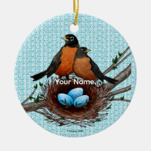 Cerámica Adorno de nombre personalizado Nido de Robin