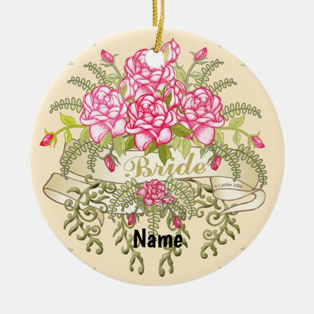 Cerámica Adorno de novia rosa (Frente)