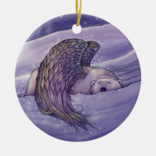 Cerámica Adorno de oso polar angelical