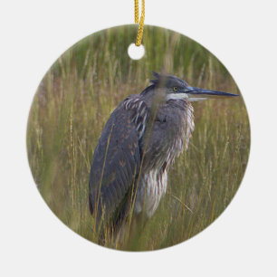 Cerámica Adorno de pájaro garza azul grande