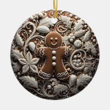 Adorno de pan de jengibre con efecto 3D | Nombre p
