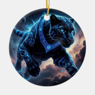 Cerámica Adorno de Pantera Negra Brillante Regalo Místico