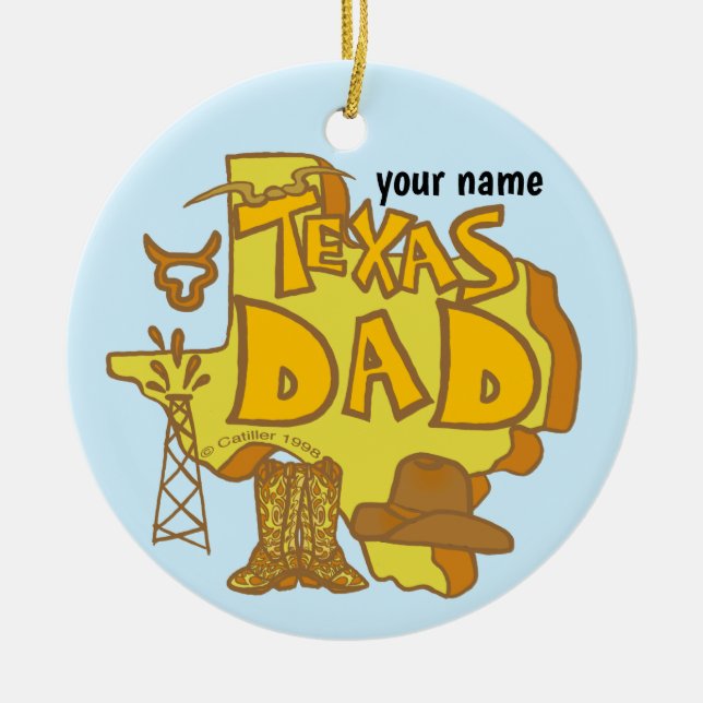 Cerámica Adorno de Papá de Texas (Frente)