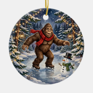Cerámica Adorno de patinaje sobre hielo de Bigfoot