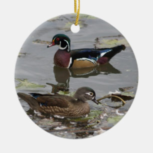 Cerámica Adorno de patos de madera