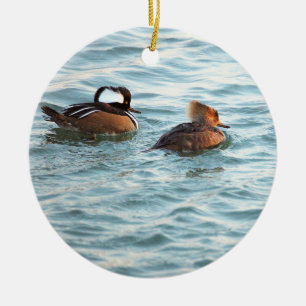 Cerámica Adorno de patos merganser capuchinos
