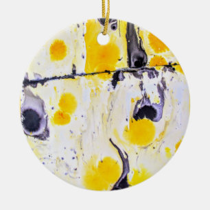 Cerámica Adorno de Patrón Amarillo y Negro