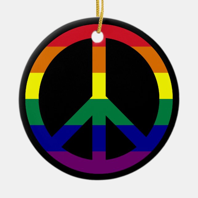 Cerámica Adorno de Paz Arcoíris (Frente)