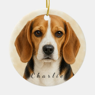 Cerámica Adorno de perro Beagle personalizado con nombre