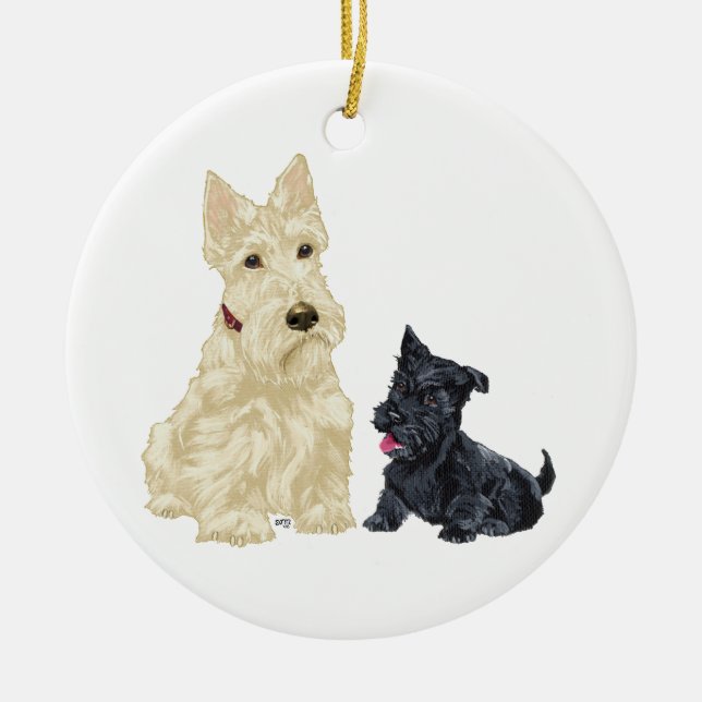 Cerámica Adorno de perro Scottie (Frente)