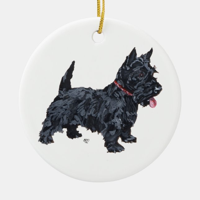 Cerámica Adorno de perro Scottie (Frente)