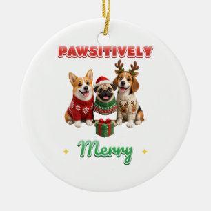 Cerámica Adorno de perros con suéter de Navidad absolutamen